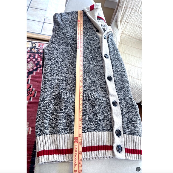 ROOTS CABIN Shawl Cardigan in Cotton Blend Grey Oat Mix - M - Picture 12 of 13